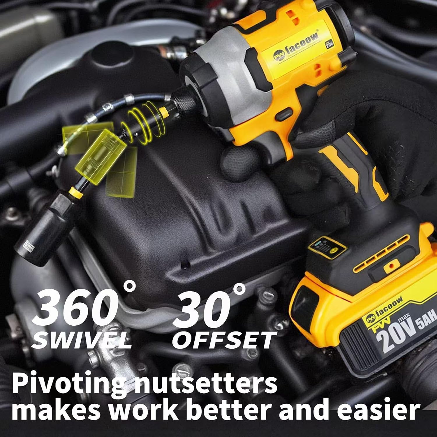 Facoow Set 55 Cacciaviti a Percussione Magnetici - immagine 7