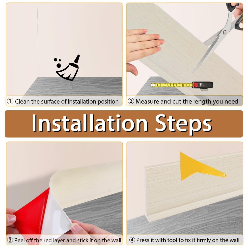 Battiscopa Adesivo in PVC Morbido 10cm x 12m - immagine 4