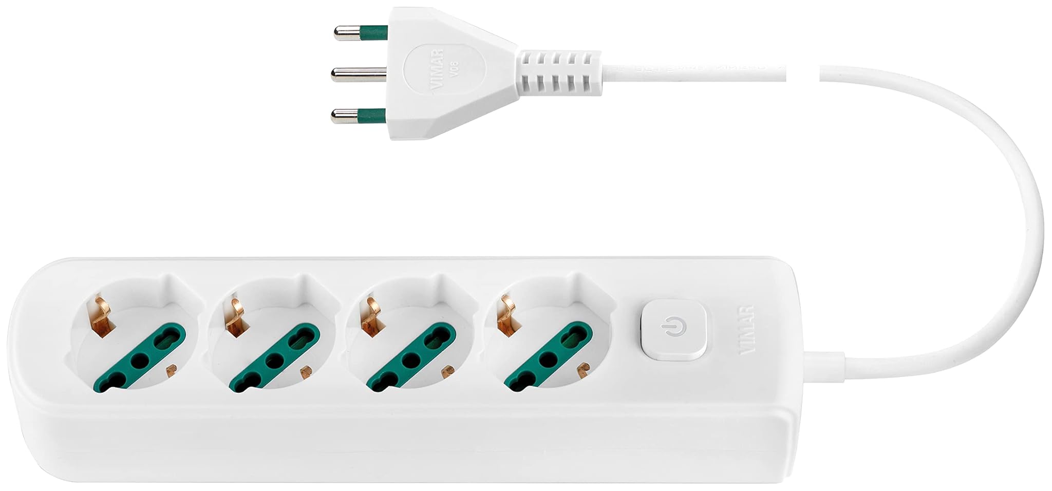 Vimar 0R00641.CC.B Presa Multipla 4 Uscite, Bianco