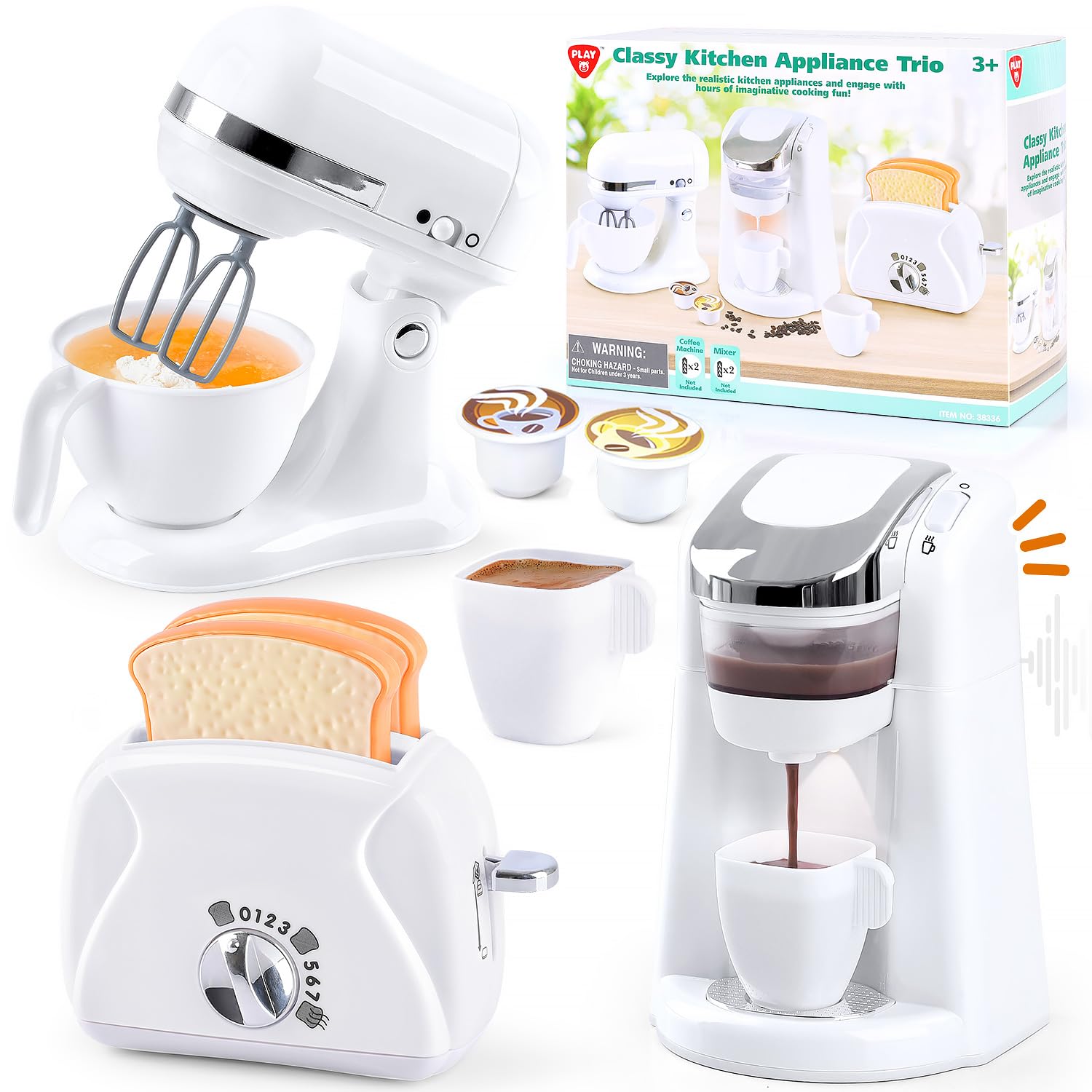 PLAY Cucina Giocattolo con Elettrodomestici, Bianco