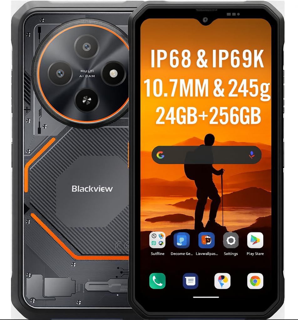 Blackview FORT 2 AI - Smartphone Rugged Ultra-sottile, Nero