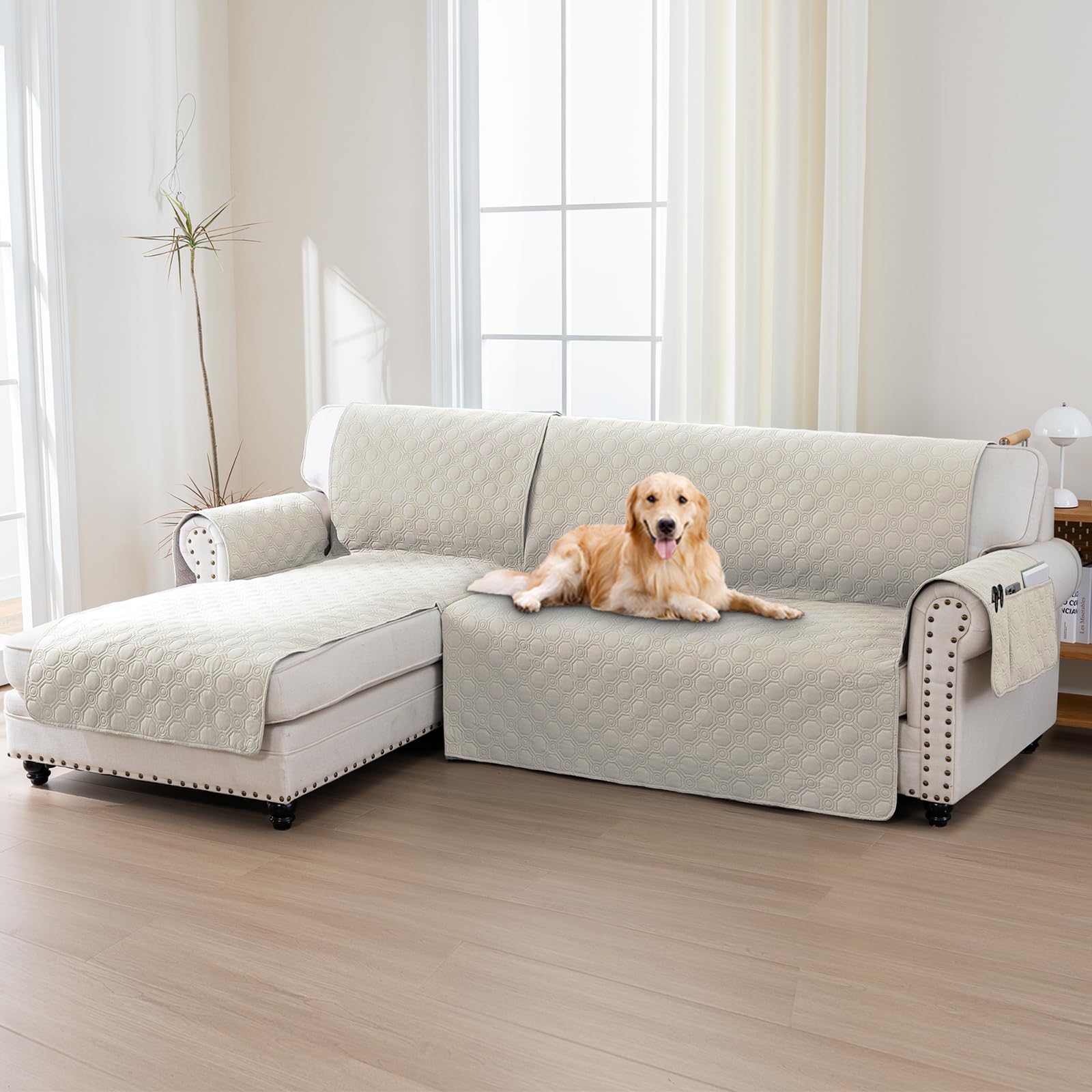 Copridivano 3 Posti con Penisola a Sinistra, Rovere Francese