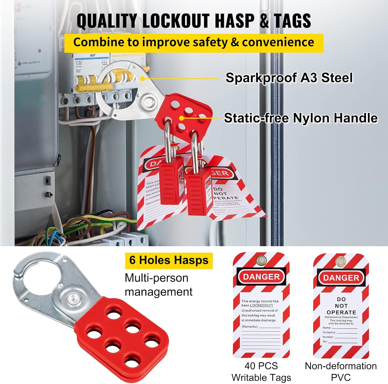 Vevor Kit Tagout Blocco di Sicurezza 58 Pz - immagine 7