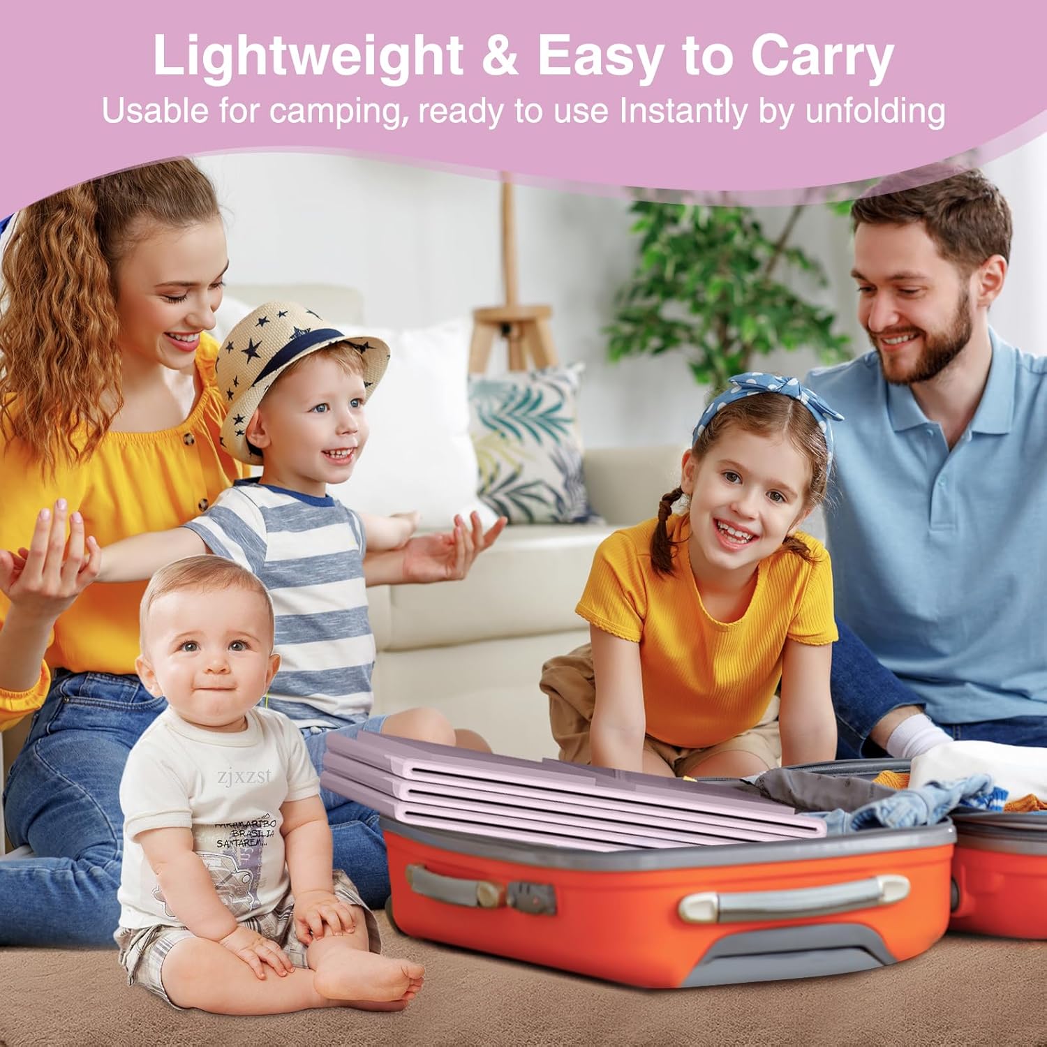 Vasca da Bagno Pieghevole Portatile per Bambini, Rosa - immagine 6