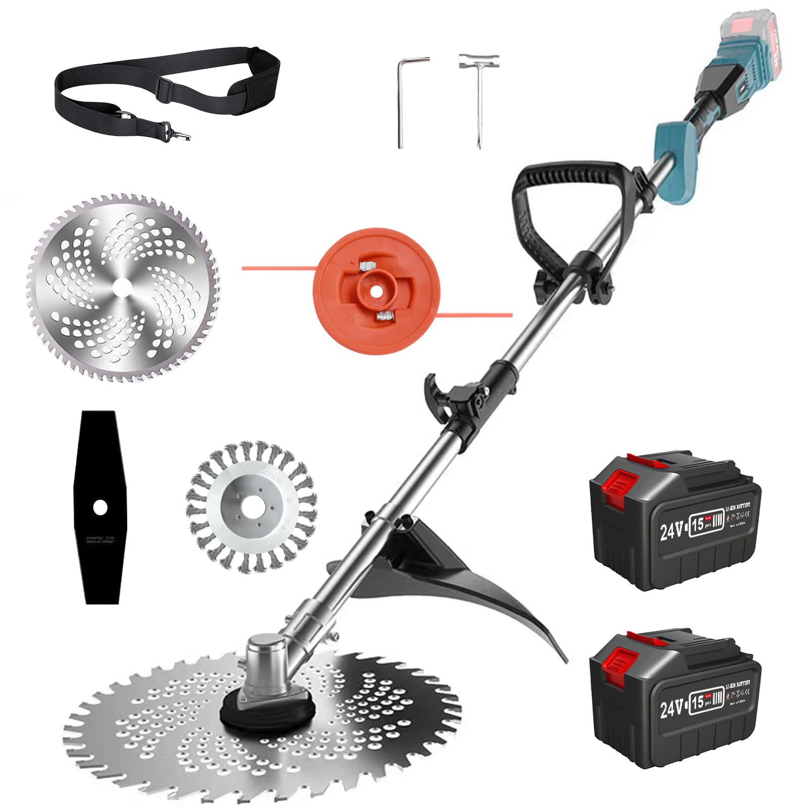 Decespugliatore a Batteria con 2 Batterie 4.0Ah