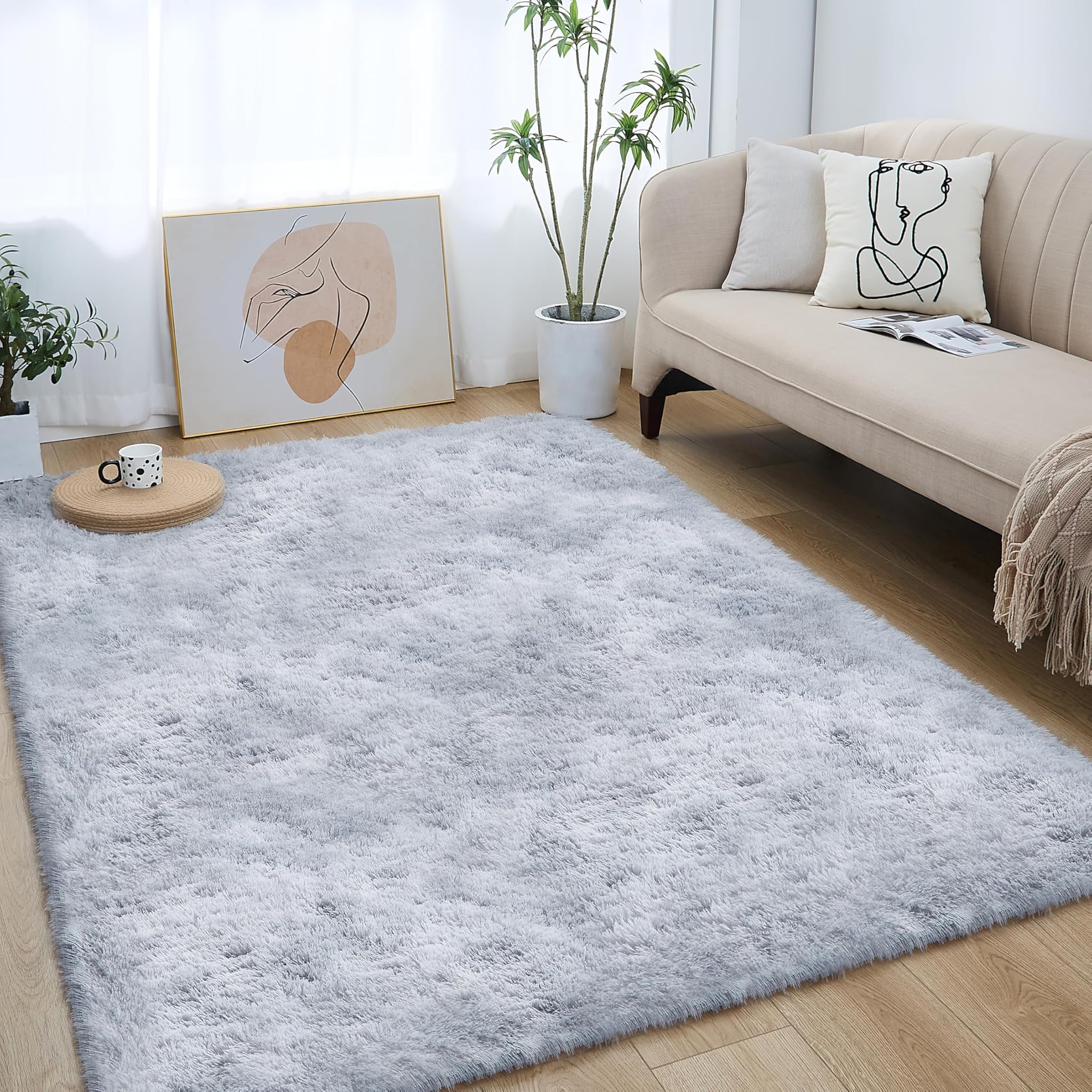 Lommegy Tappeto Salotto Moderno Shaggy 160x230cm