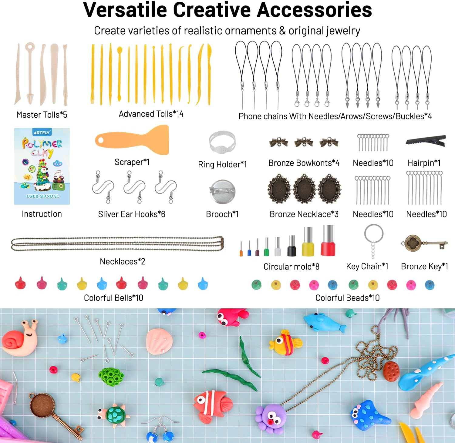 Artfly Argilla Polimerica 112 Colori Kit Non Tossico - immagine 3