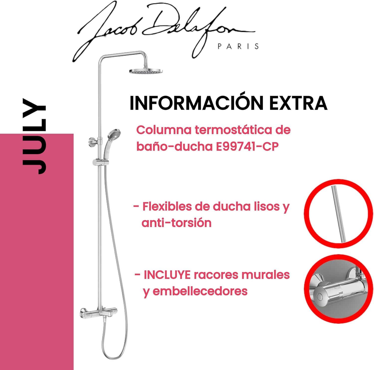 Jacob Delafon JULY E99741-CP - Colonna Doccia Termostatica - immagine 6