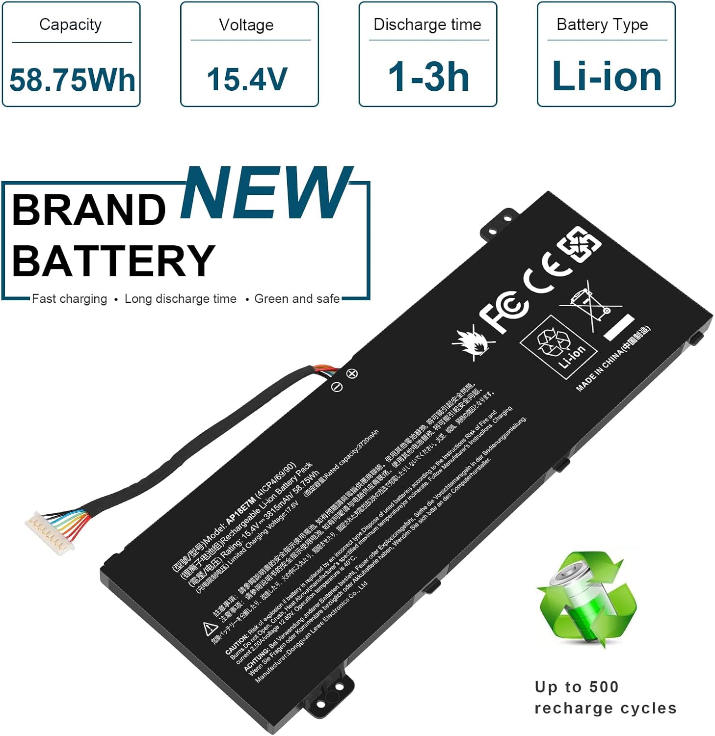 Asuncell Batteria 15.4V/58.75Wh AP18E7M AP18E8M - immagine 4