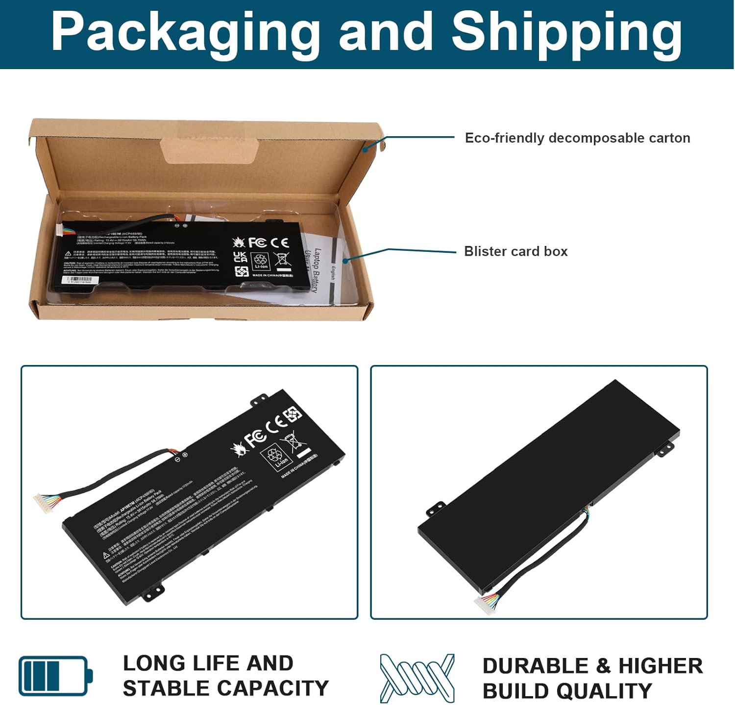 Asuncell Batteria 15.4V/58.75Wh AP18E7M AP18E8M - immagine 6