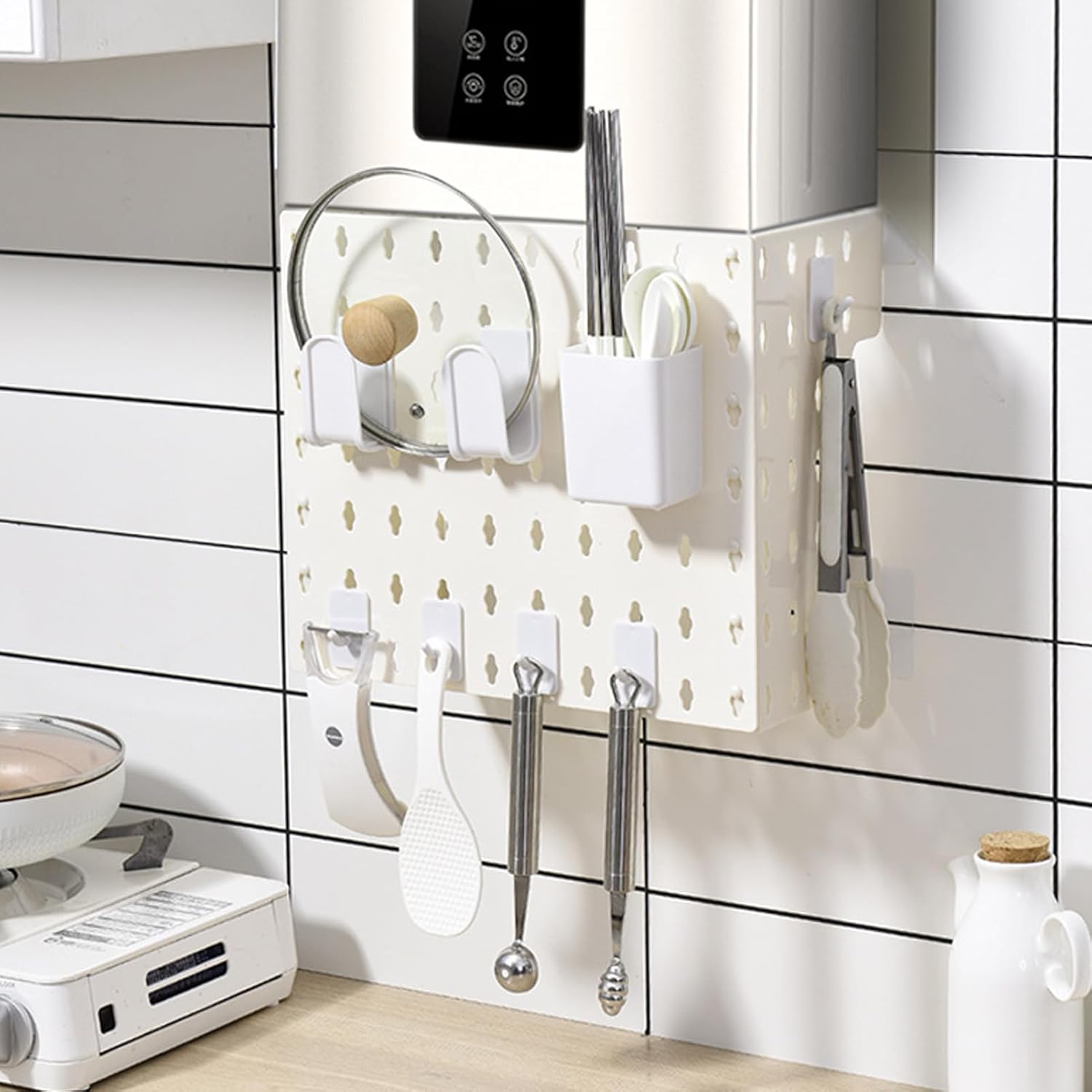 Espositore a Parete con Pannello Forato Multifunzione - immagine 5