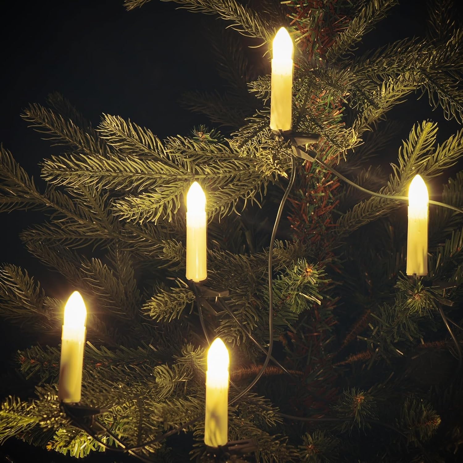 Gresonic Catena luminosa con candele a LED, bianco caldo (bianco caldo, 40 LED)