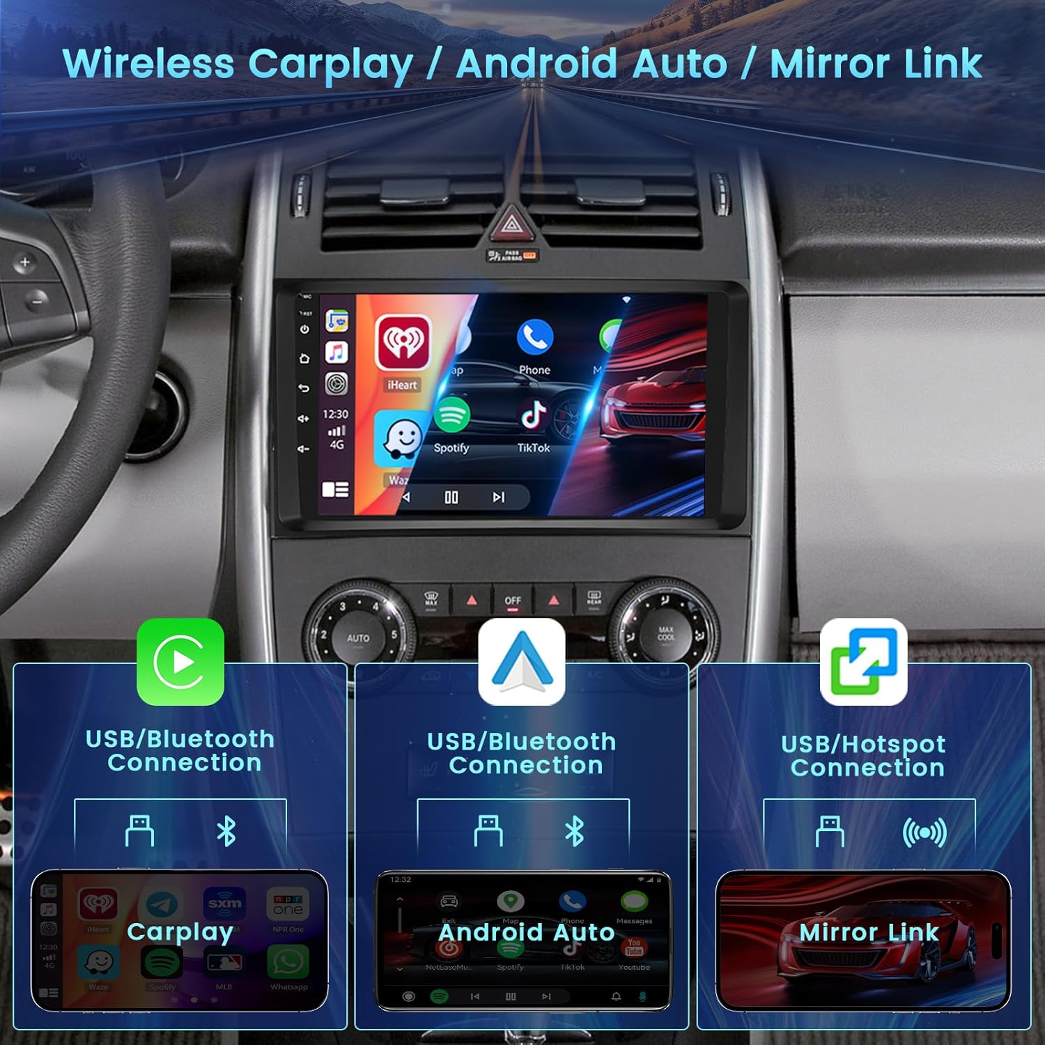 Autoradio Android 9'' per Mercedes Benz W169 W245 W639 - immagine 4