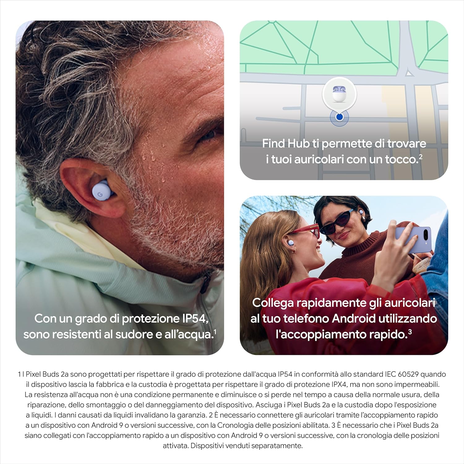 Google Pixel Buds 2a - Auricolari Wireless ANC, Grigio Verde - immagine 6