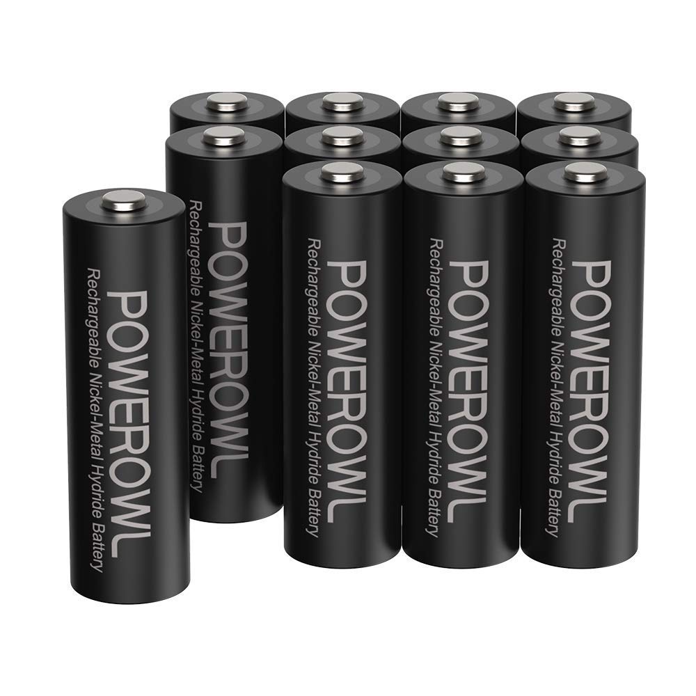 Powerowl Batteria AA Ricaricabile 2800 mAh - 12 Pezzi