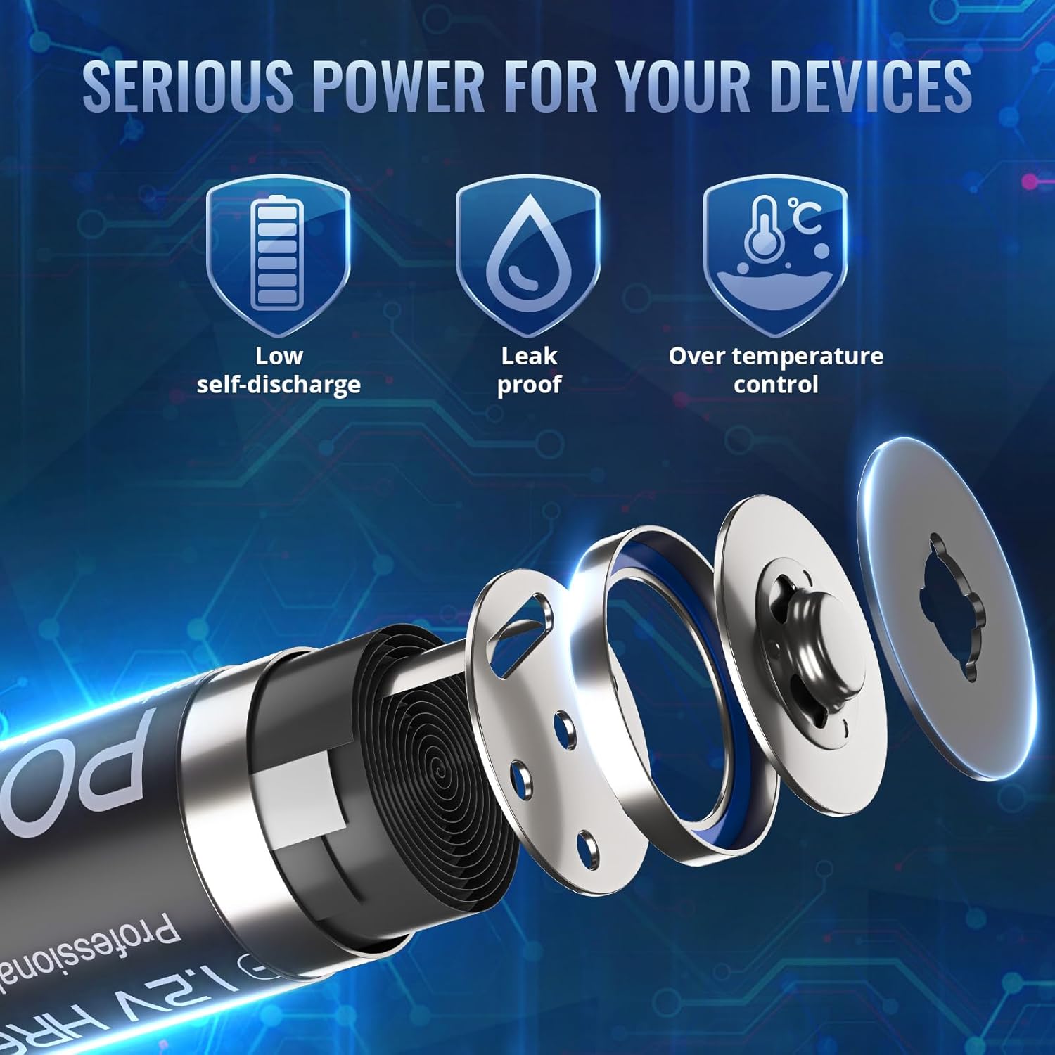 Powerowl Batteria AA Ricaricabile 2800 mAh - 12 Pezzi - immagine 4