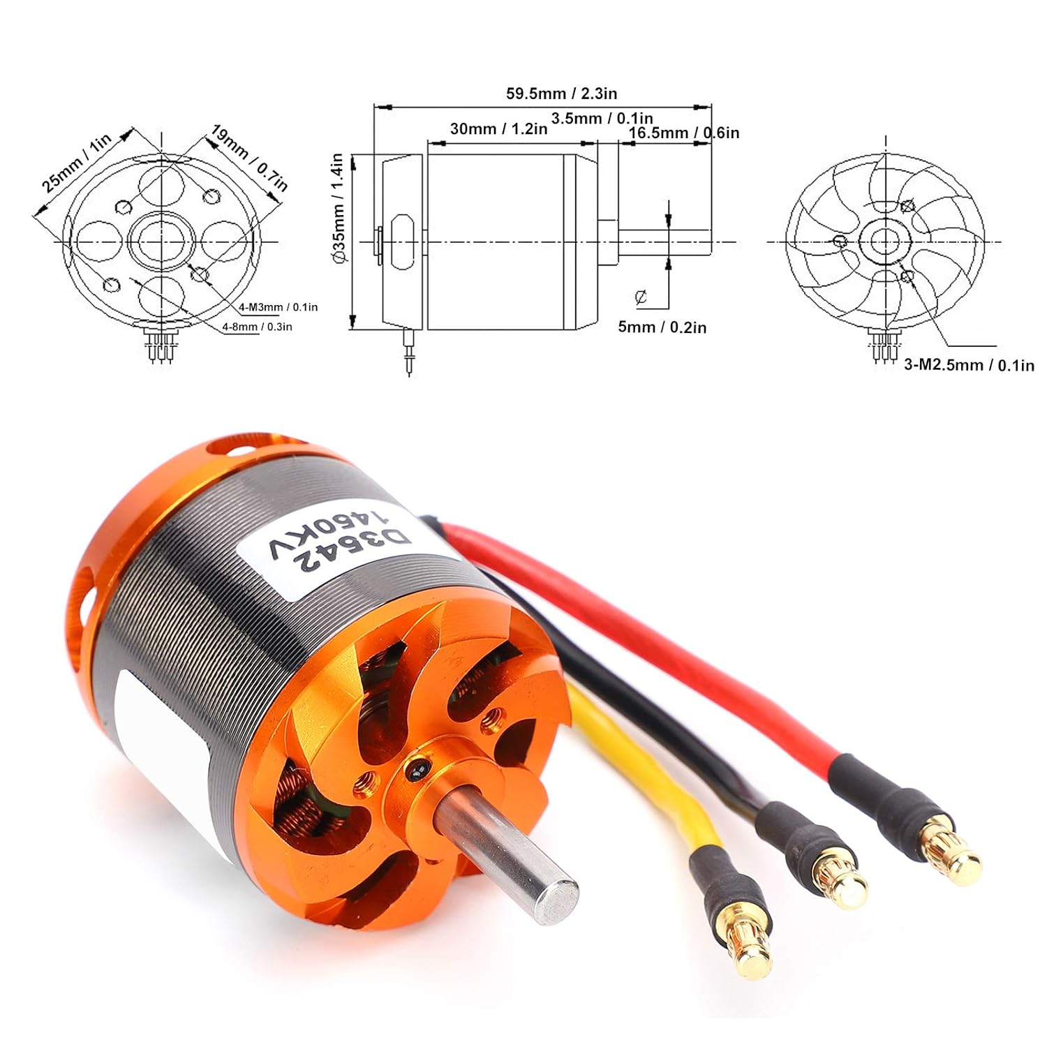 Motore Brushless D3542 per Aerei RC - immagine 2