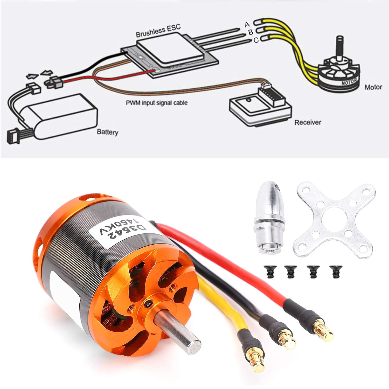 Motore Brushless D3542 per Aerei RC - immagine 3