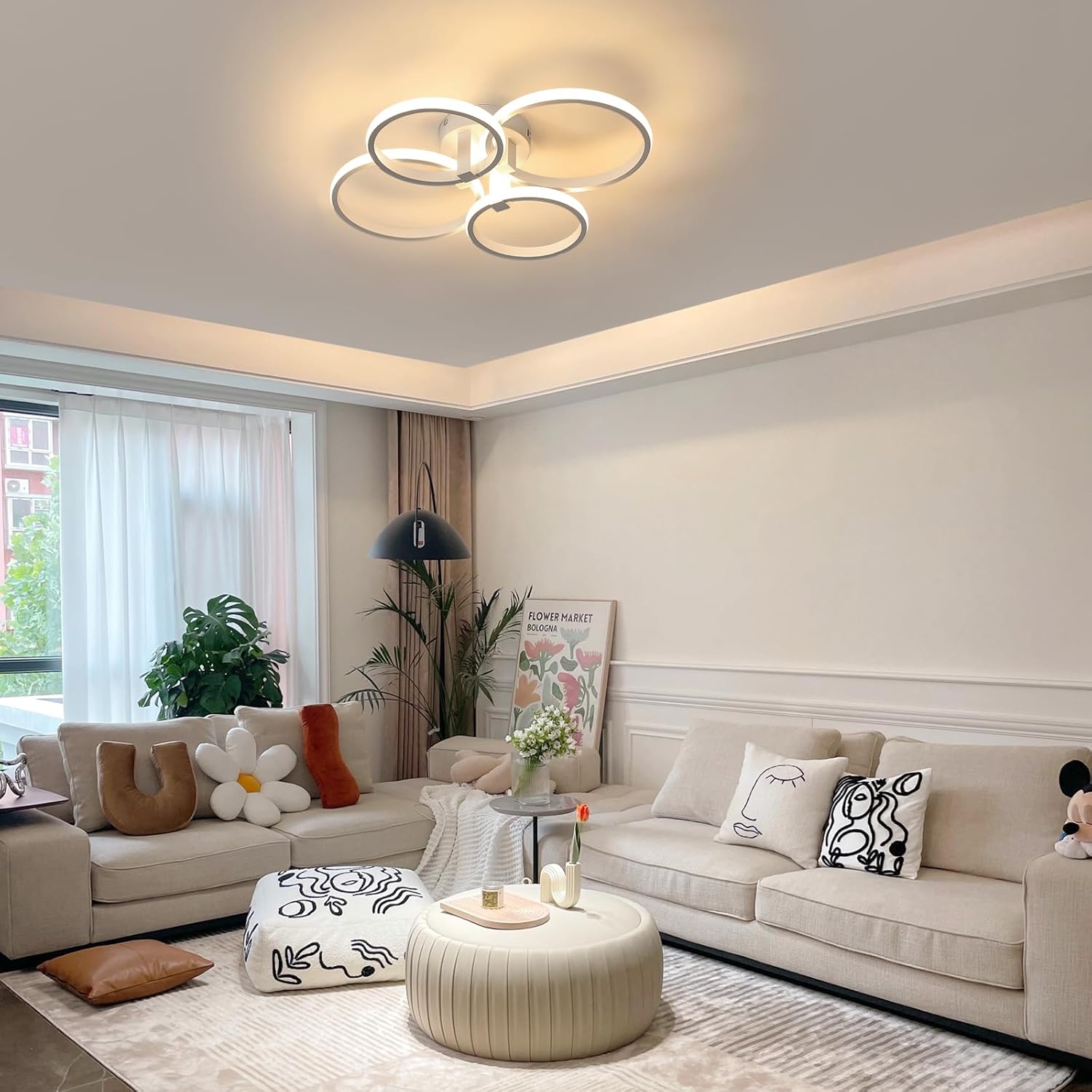 Delipop Plafoniera LED Soffitto Dimmerabile 76W, Bianco - immagine 7