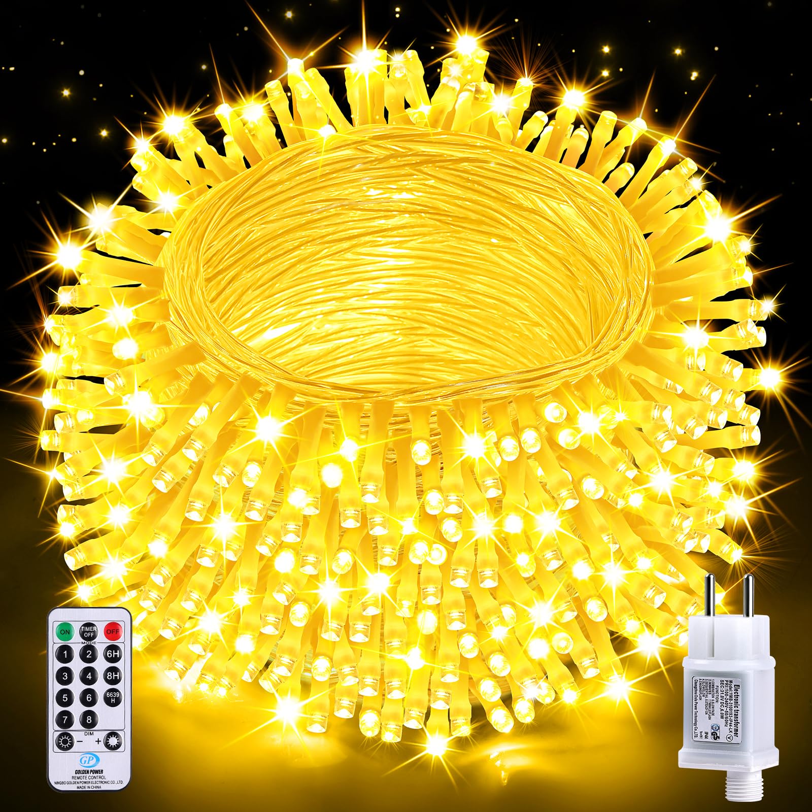 Auriostar Luci Natale Esterno 20m 200LEDs, Bianco Caldo