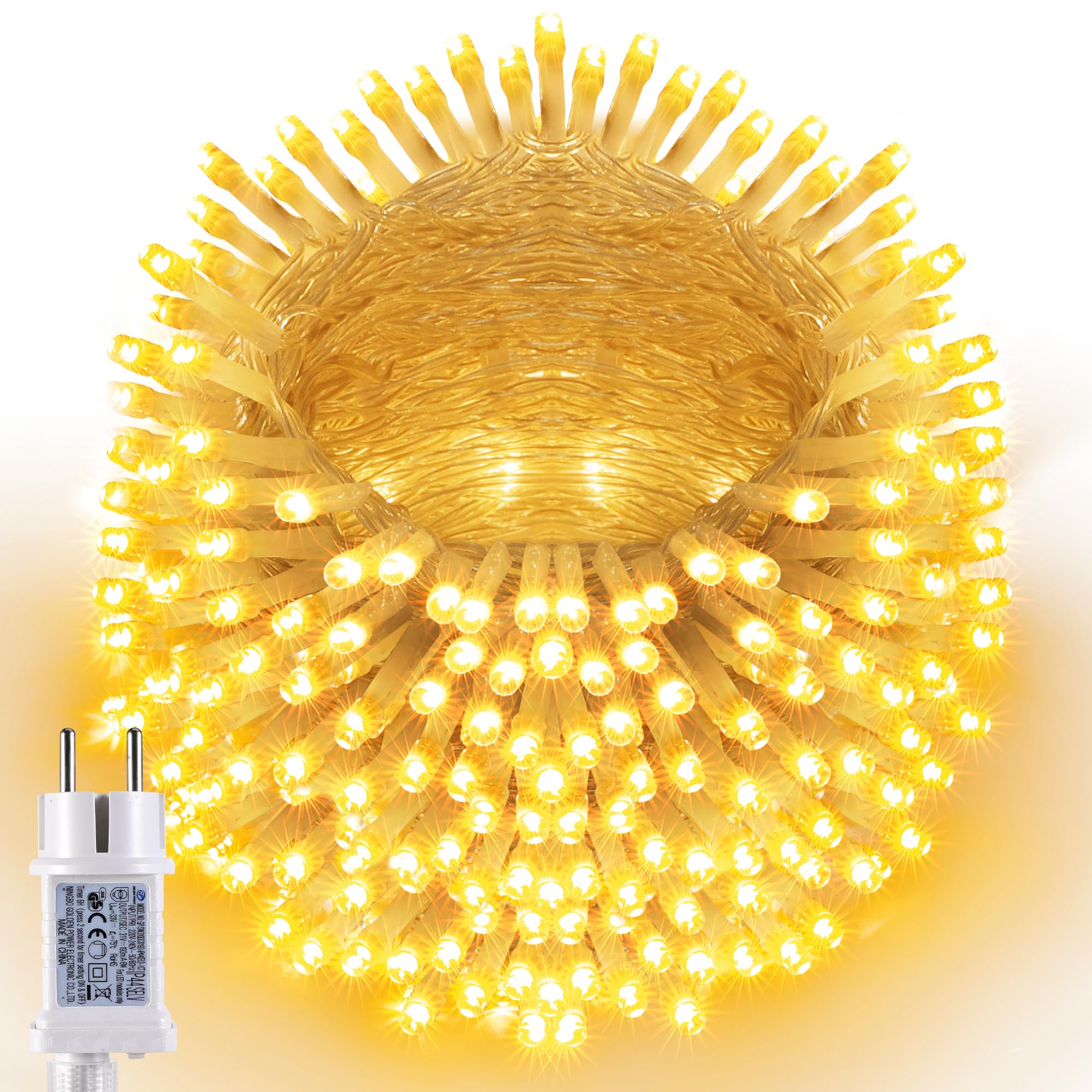 Joomer Luci Natale Esterno 20M 200LED Bianco Caldo