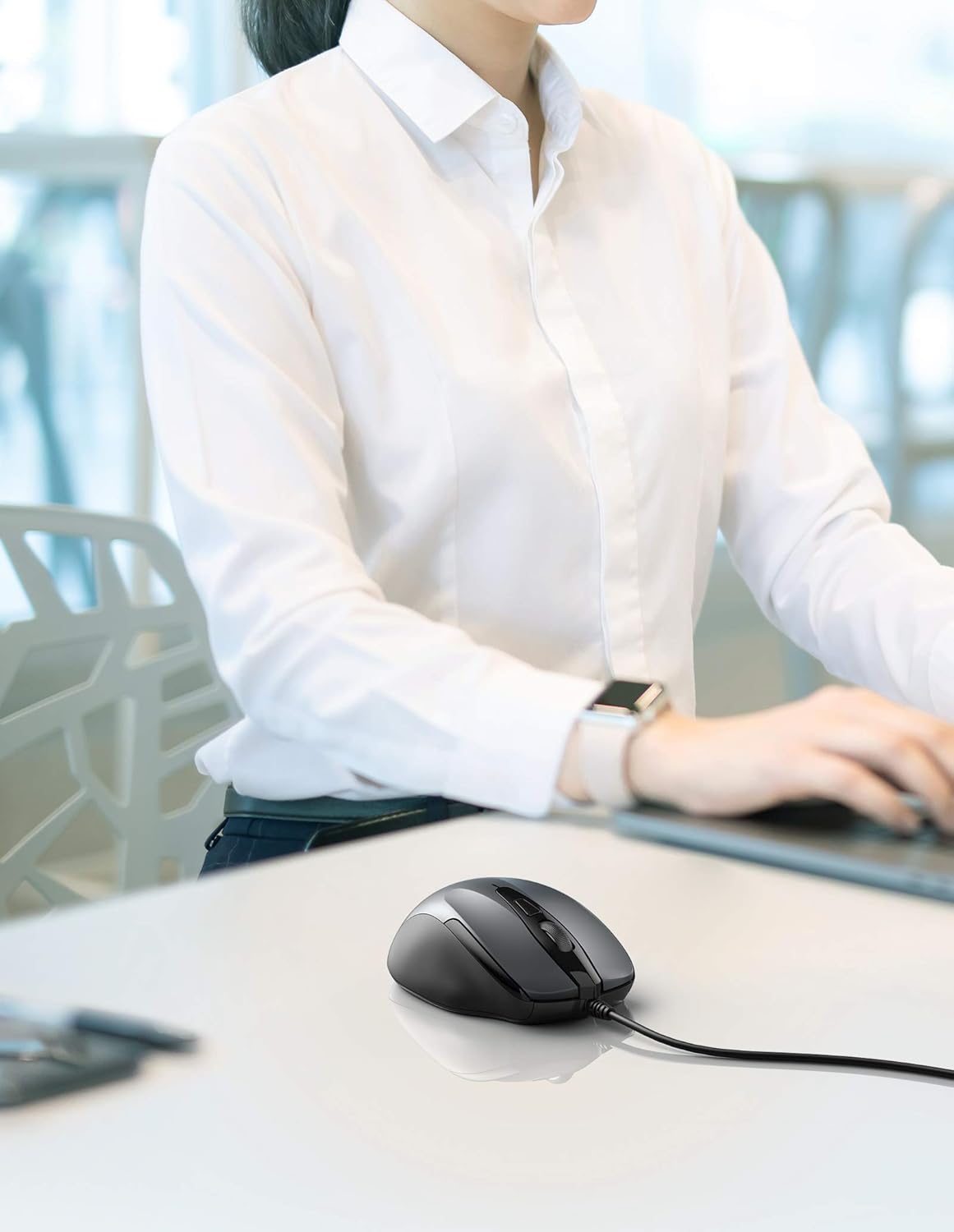 Tecknet PRO Mouse Ottico Cablato 6400 DPI, Grigio - immagine 7