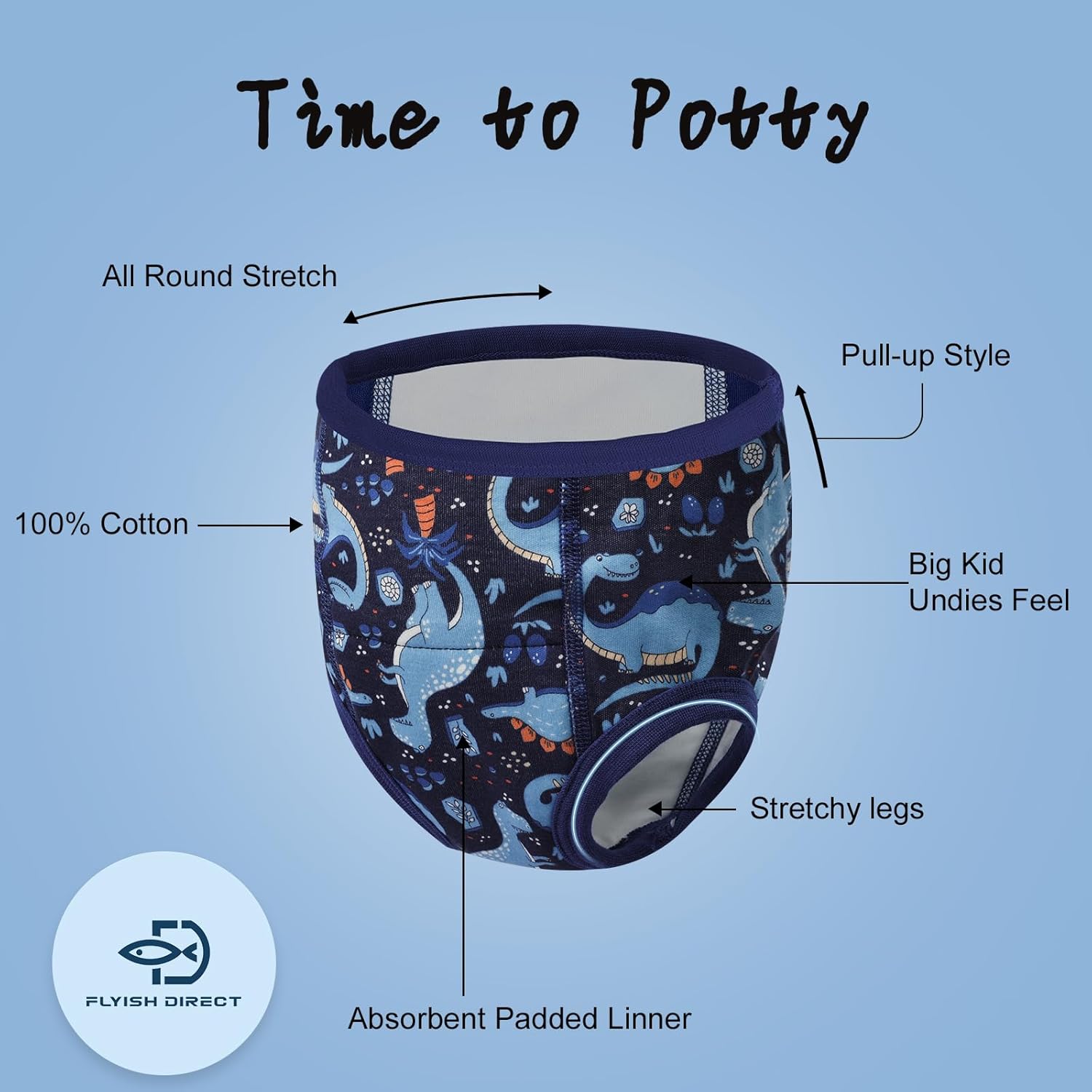 Flyish Direct 8 Mutandine Apprendimento Cotone, 3 Anni - immagine 4