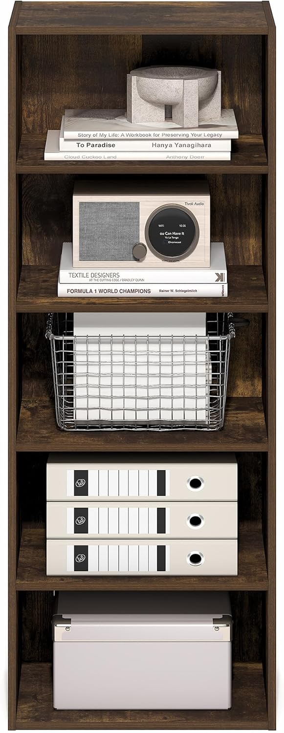 Furinno Basic - Libreria Aperta 5 Ripiani, Pino Ambra - immagine 4