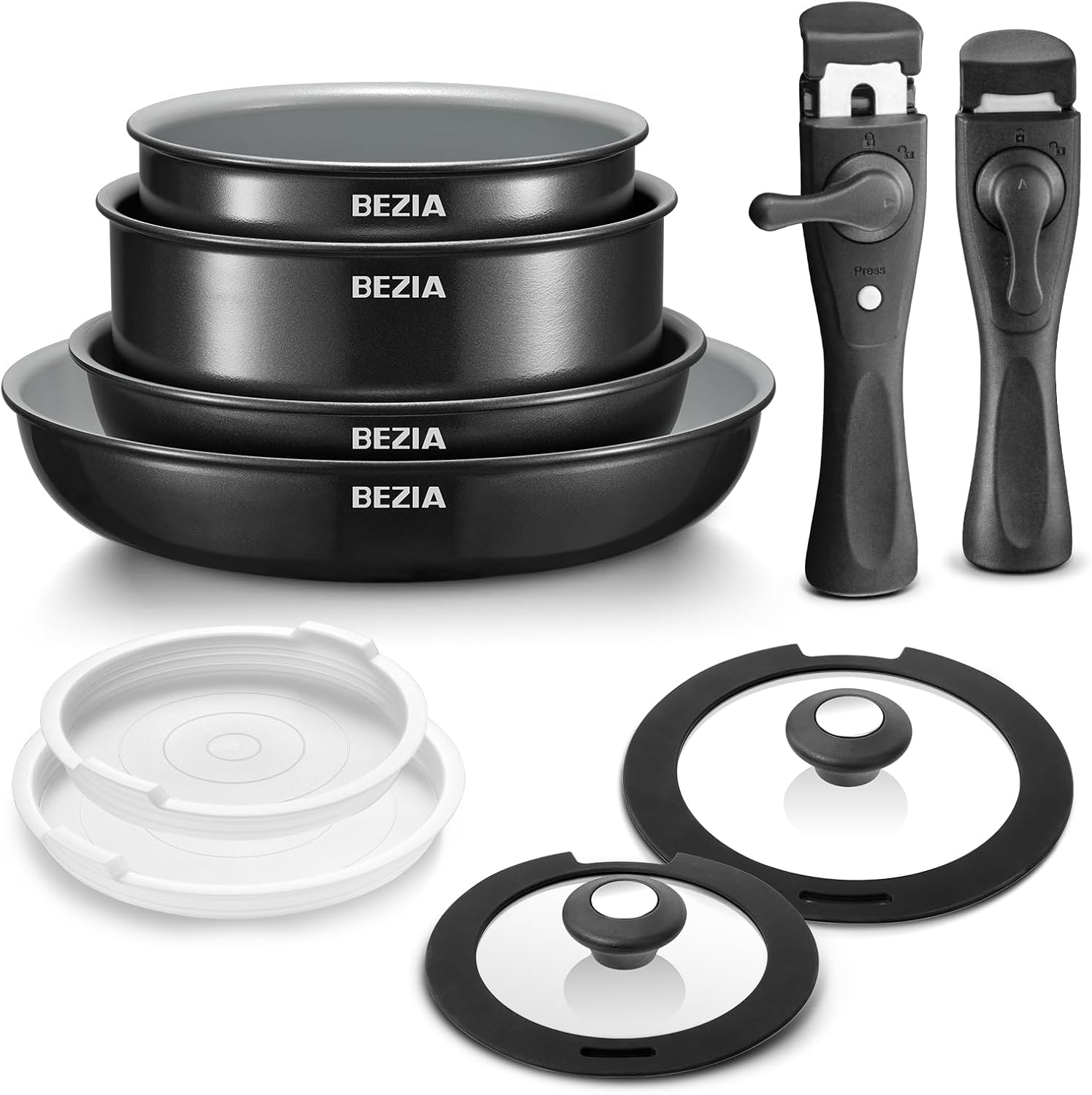 Bezia Set 10 Pentole Induzione con Rivestimento Ceramica