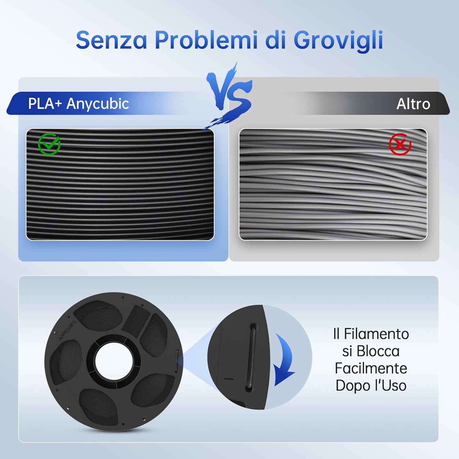 Anycubic PLA+ Filamento 1.75mm Nero 6KG - immagine 6