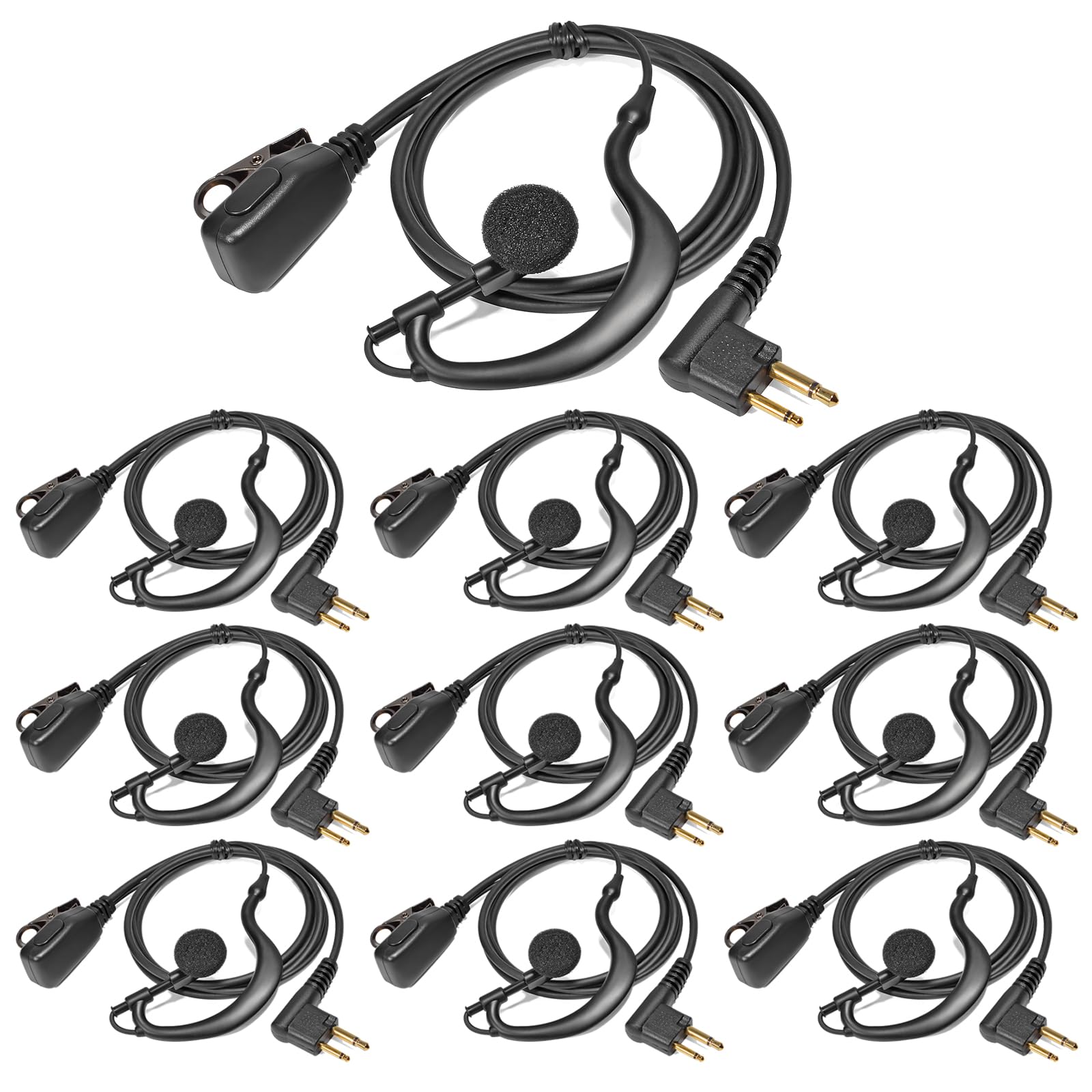 Walkie Talkie Auricolare G-Shape con Microfono (10 pezzi)