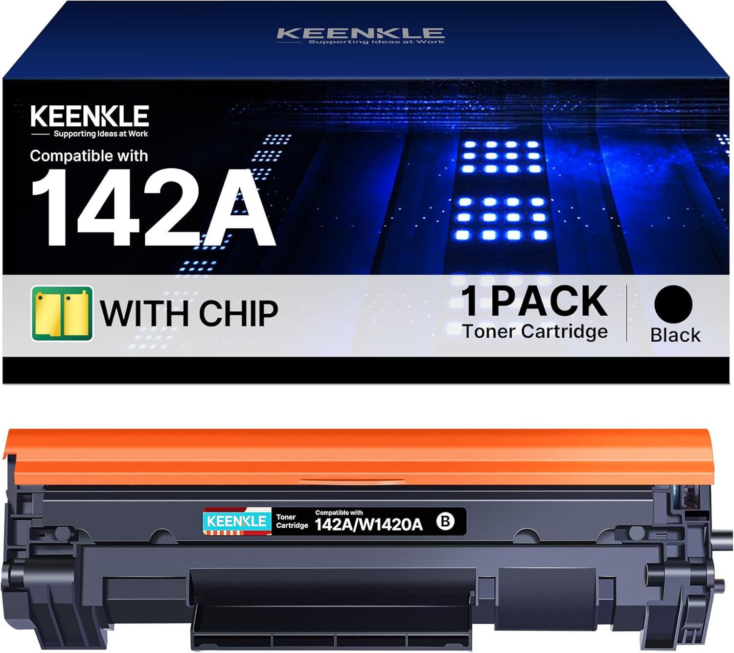 Keenkle 142A Toner con Chip Compatibile per HP Laserjet - immagine 1