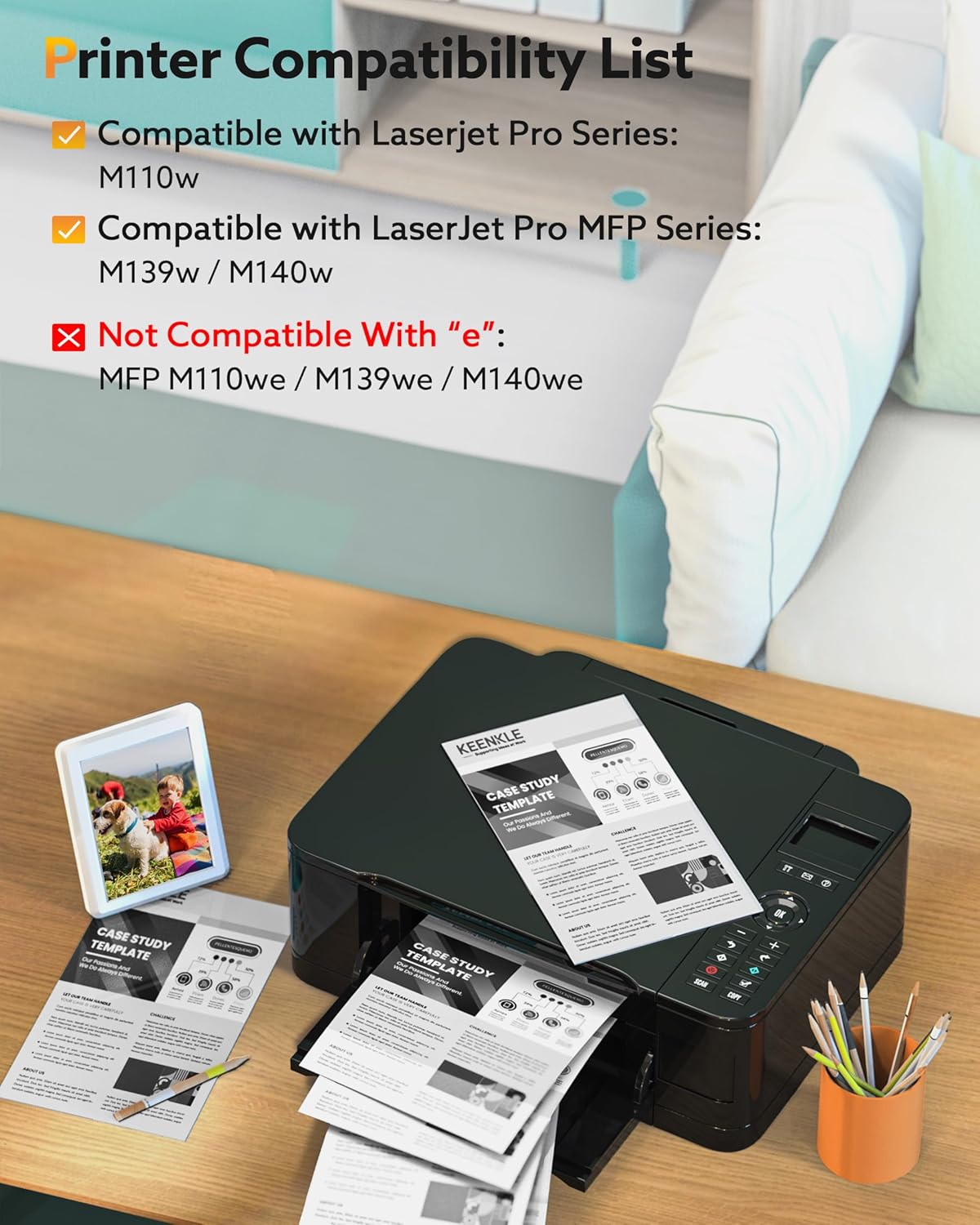 Keenkle 142A Toner con Chip Compatibile per HP Laserjet - immagine 2