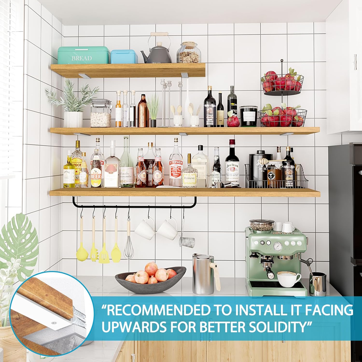 WELDUN Staffe a L per Mensole Flottanti 30cm, Bianco - immagine 3