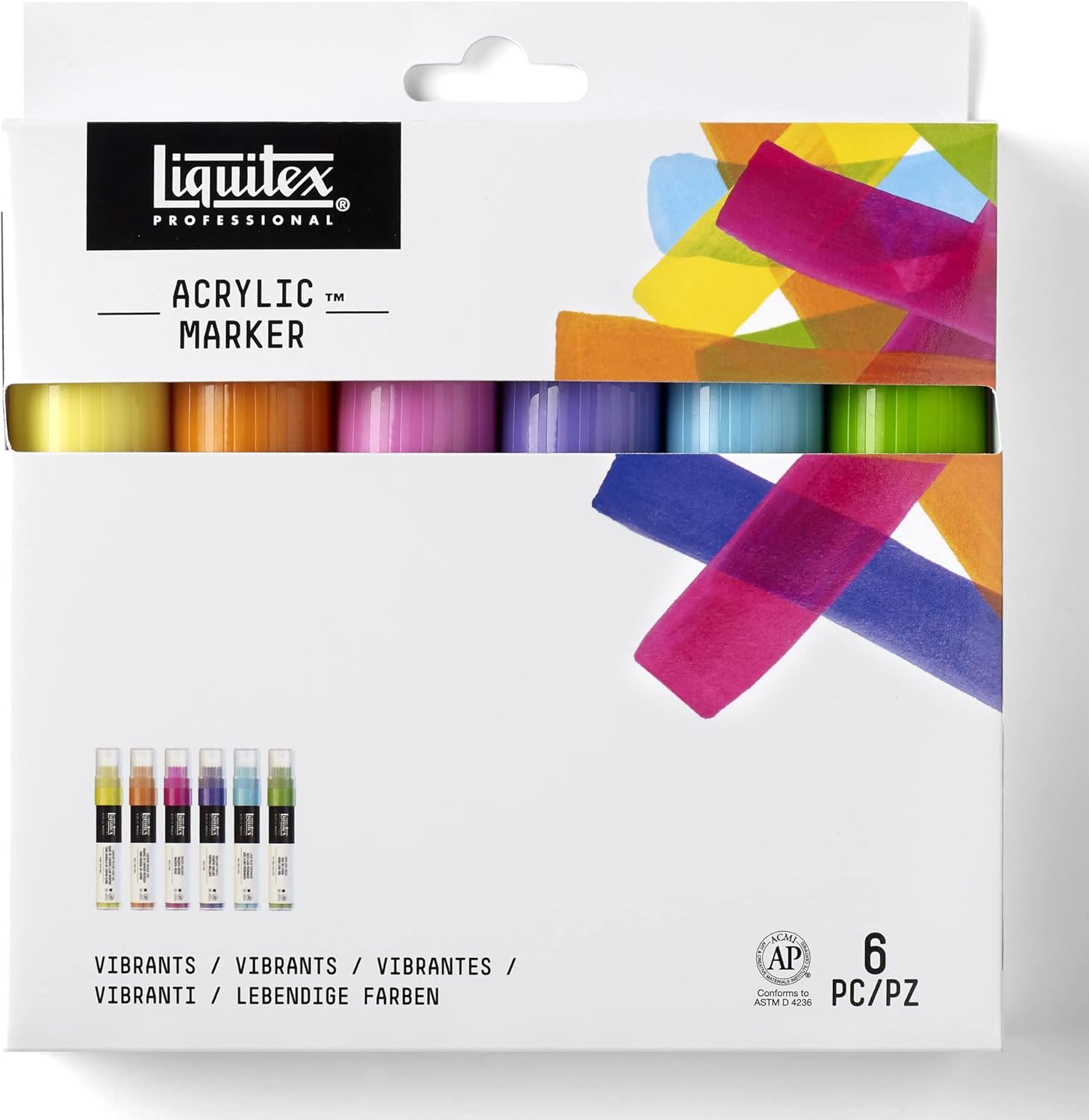 Liquitex Paint Marker 6 Pennarelli Punta Largha Colori Vivaci