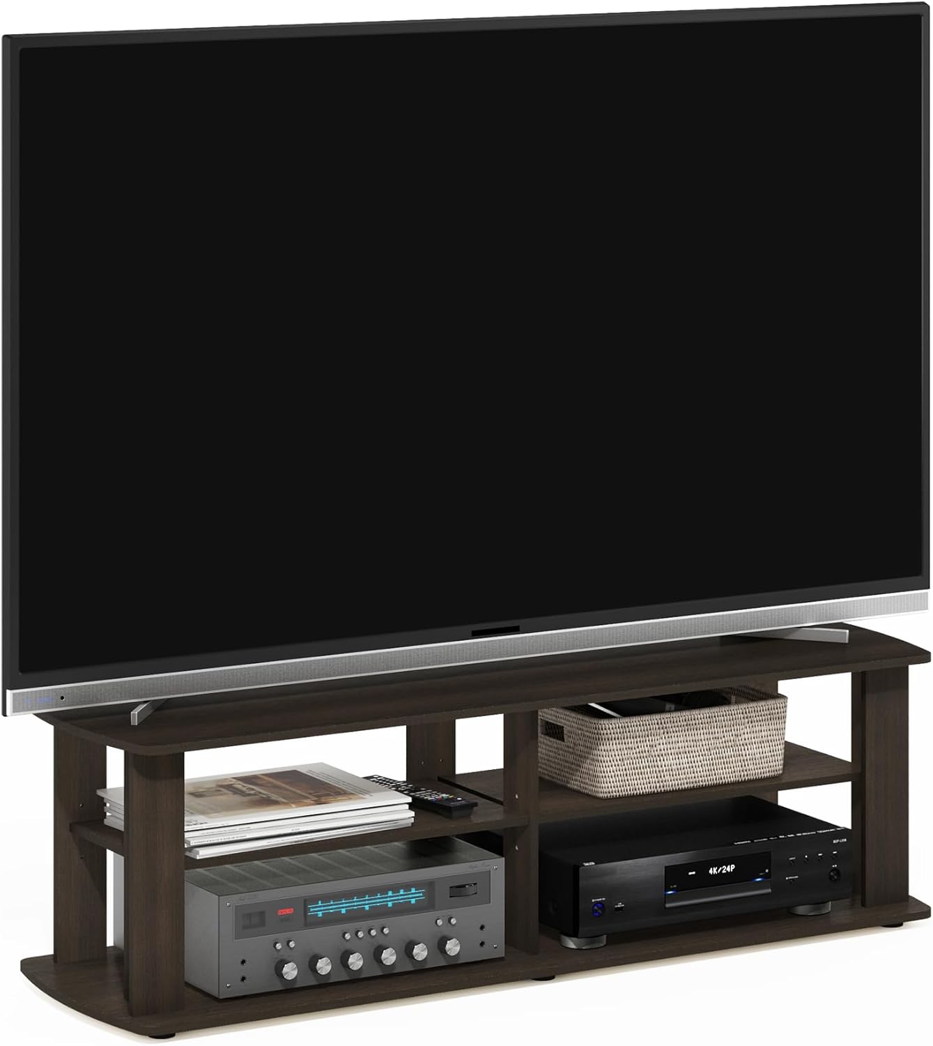 Furinno Centro di Intrattenimento TV, Noce Dark Brown - immagine 5