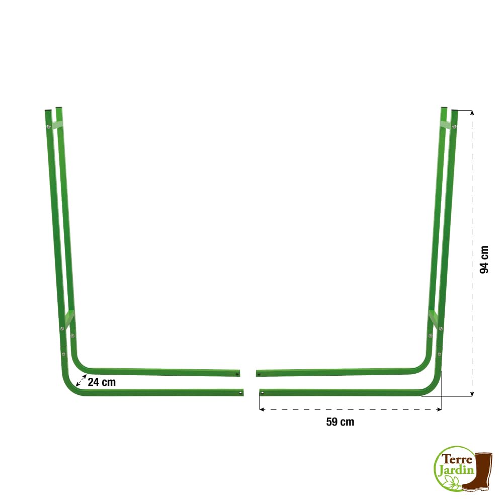 Ribimex PRIRB095 Portalegna a Due Elementi, Altezza 95 cm, Verde - immagine 2