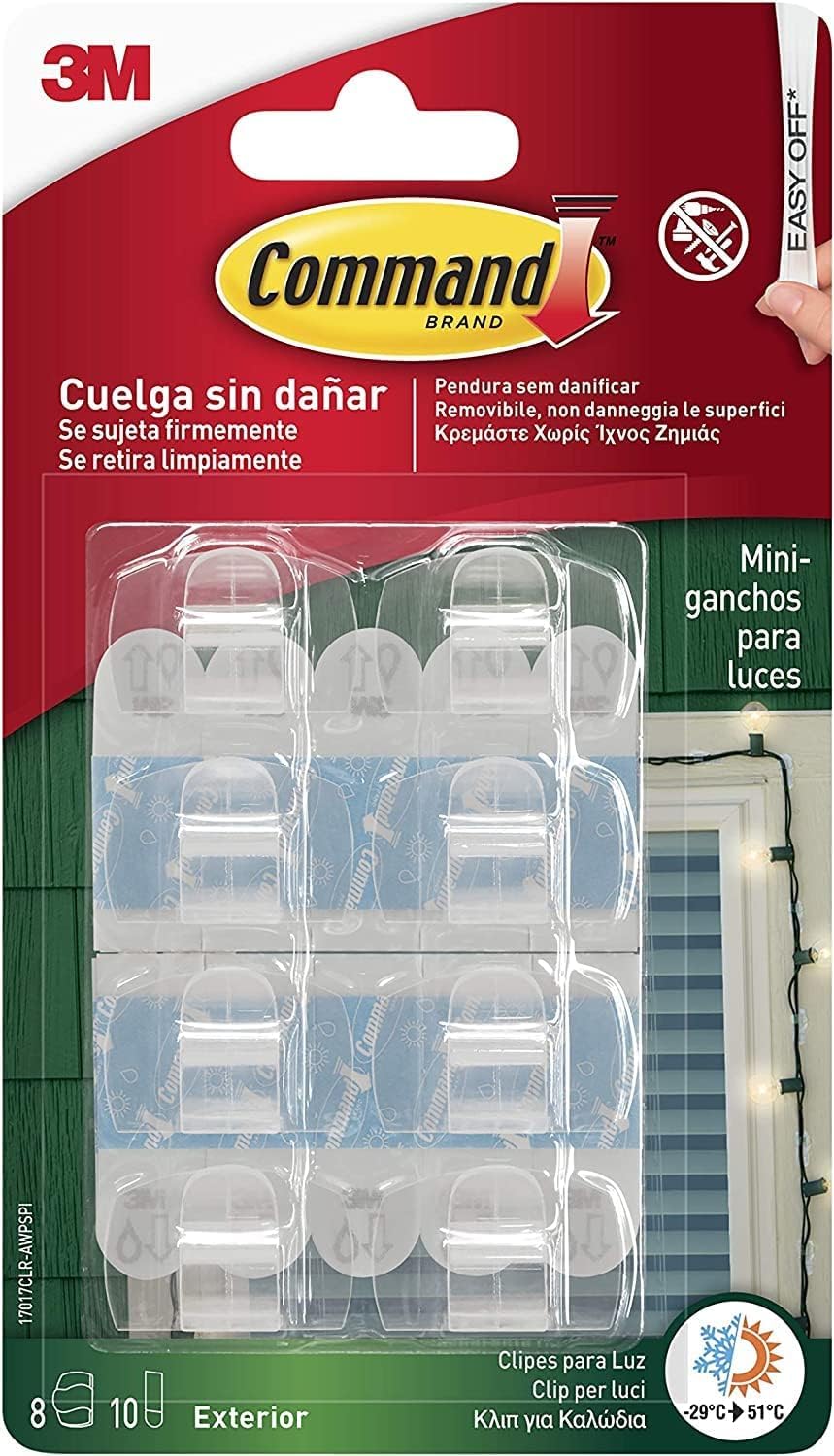 Command Ganci Adesivi Trasparenti per Esterni