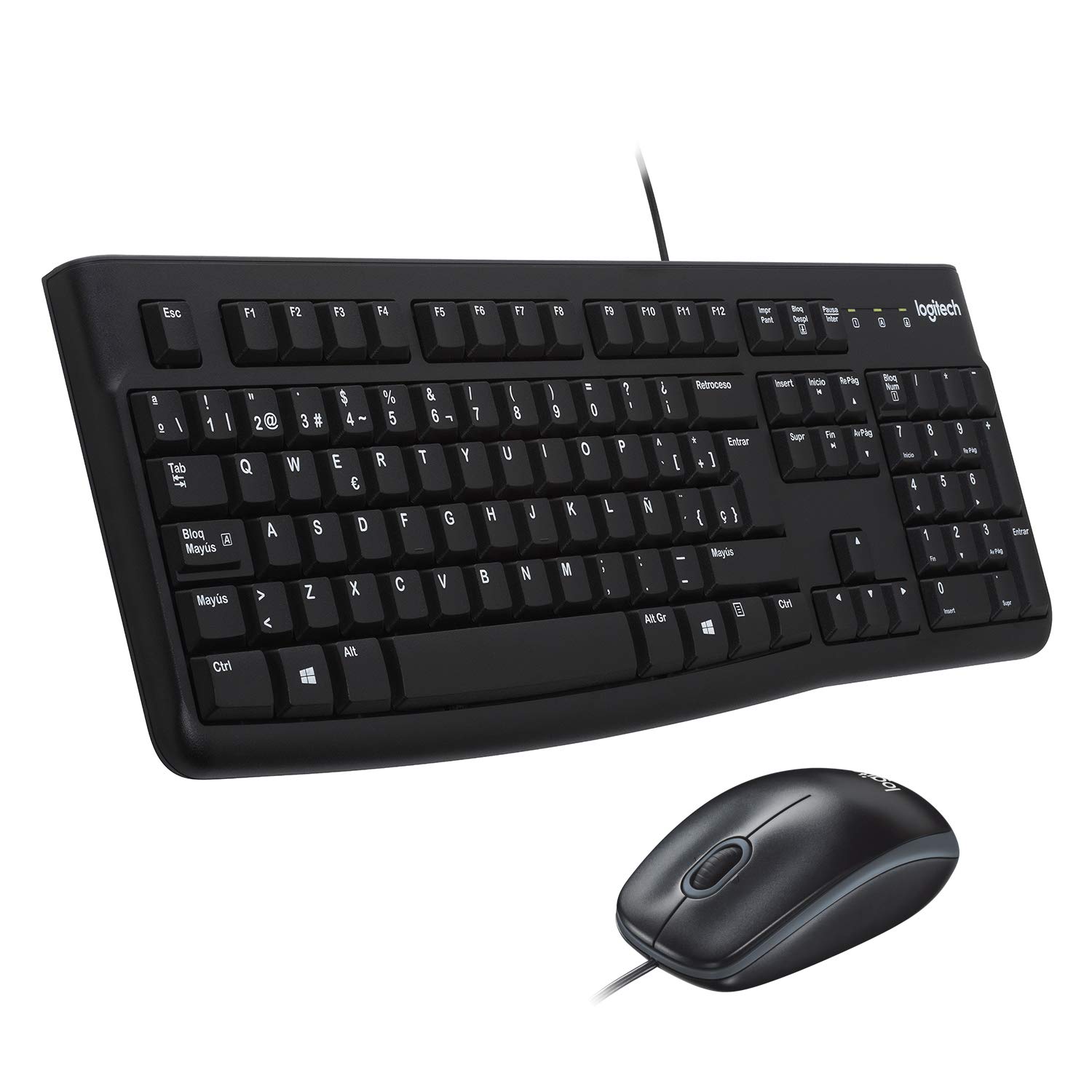 Logitech MK120 Combo Tastiera e Mouse con Filo, Nero