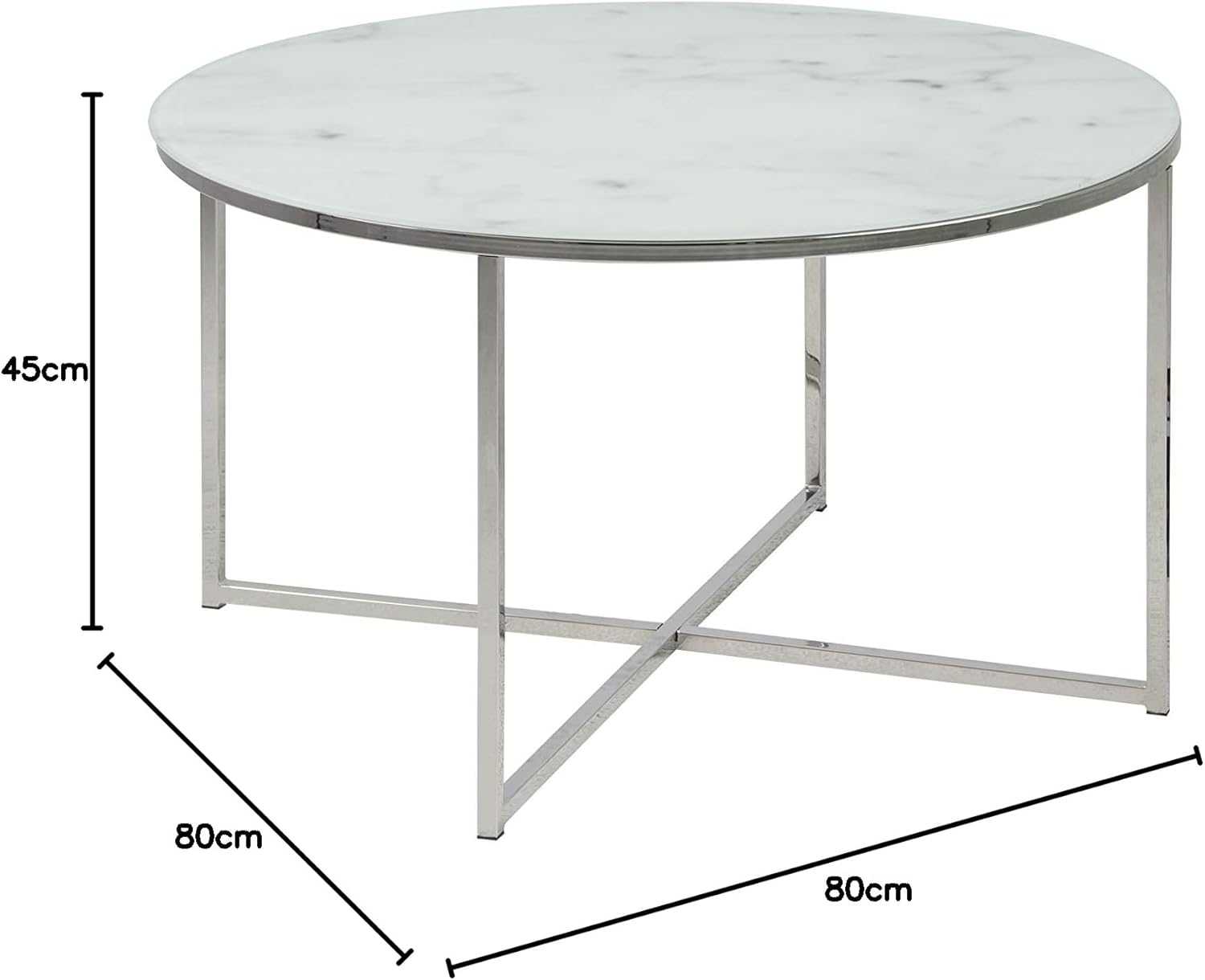 Ac Design Furniture Antje Tavolino da Caffè Rotondo Ø 80x45 cm - immagine 3