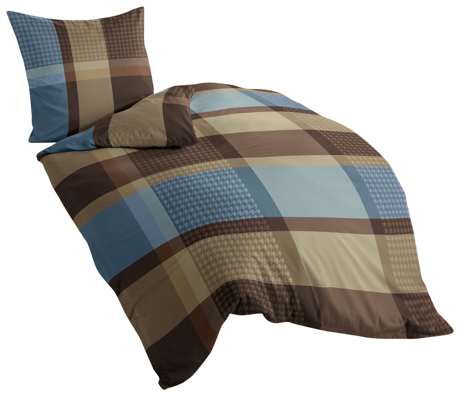 Bierbaum 4942_09 - Lenzuola di flanella, Castoro, Moka, 155x220 + 80x80 cm