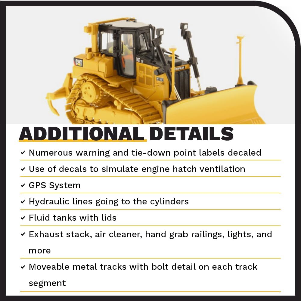 Diecast Masters Caterpillar Apripista Cingolato D6T 1:50 - immagine 5