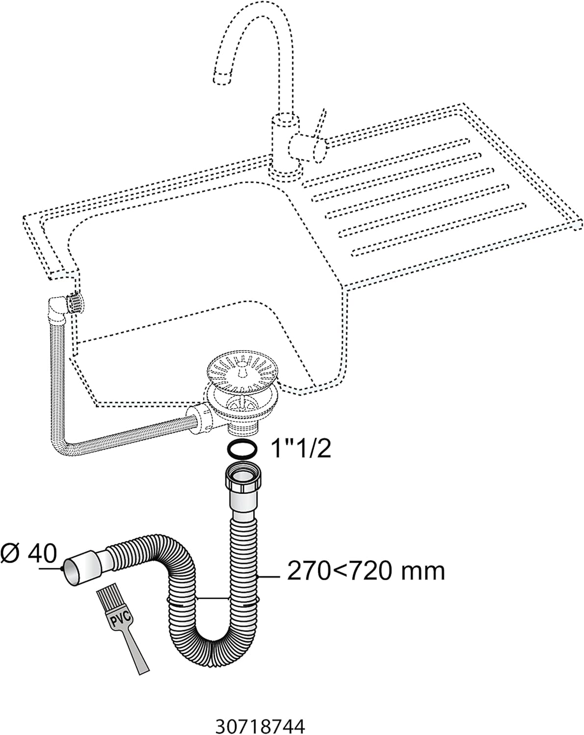 Wirquin SP1101 - Raccordo allungabile per sifone - immagine 2