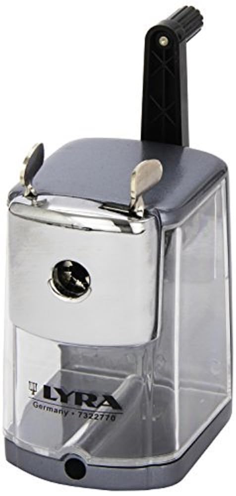 LYRA - Temperamatite da tavolo in metallo con manovella