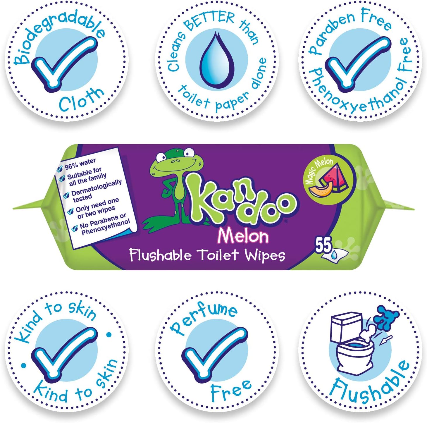 Kandoo Salviette di ricarica al melone - 12 confezioni - immagine 2