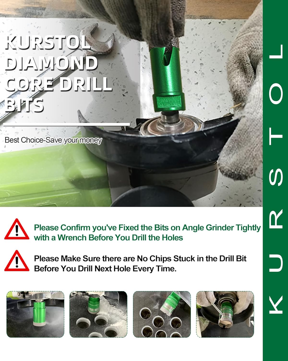 Kurstol Punte Diamantate Gres Porcellanato 12 Pezzi - immagine 5