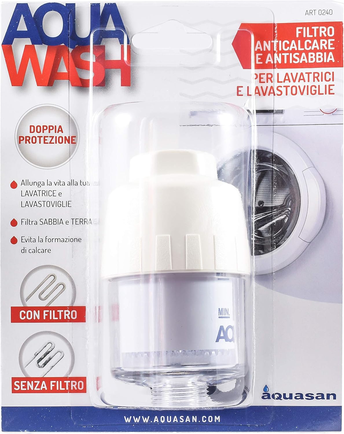 Aquasan Aquawash Filtro Anticalcare in Polifosfato