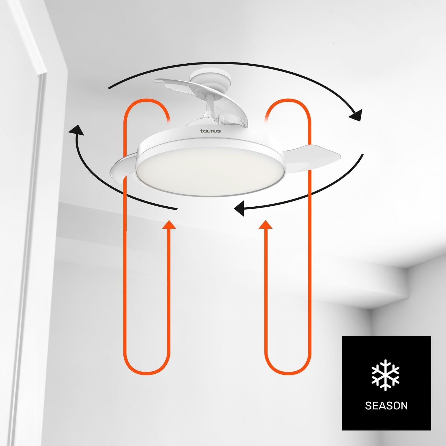 Taurus Ventilatore da Soffitto con Luce Fresko Hide&Go - immagine 7