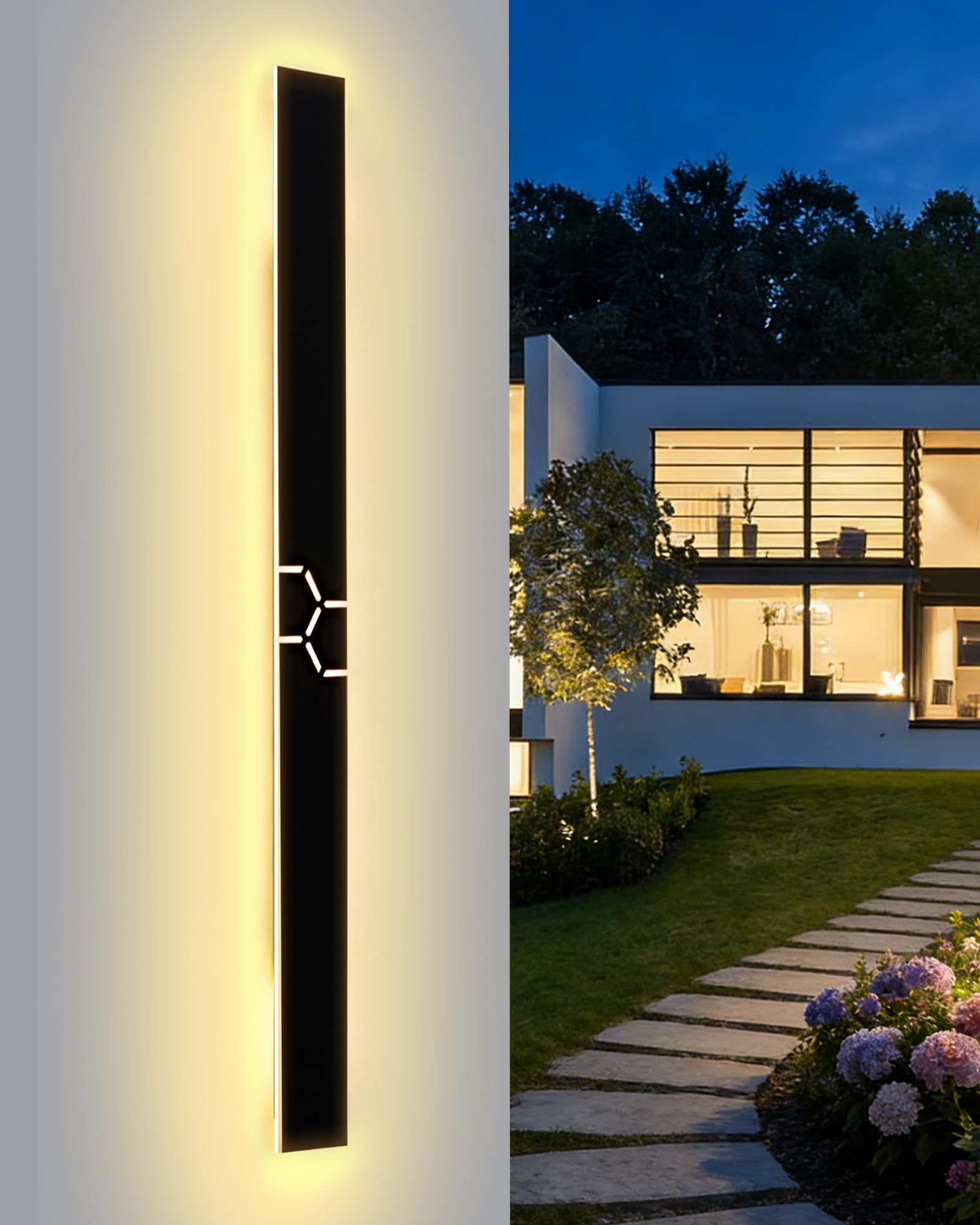 Applique LED Esterno/Interni IP65, Nero 38W