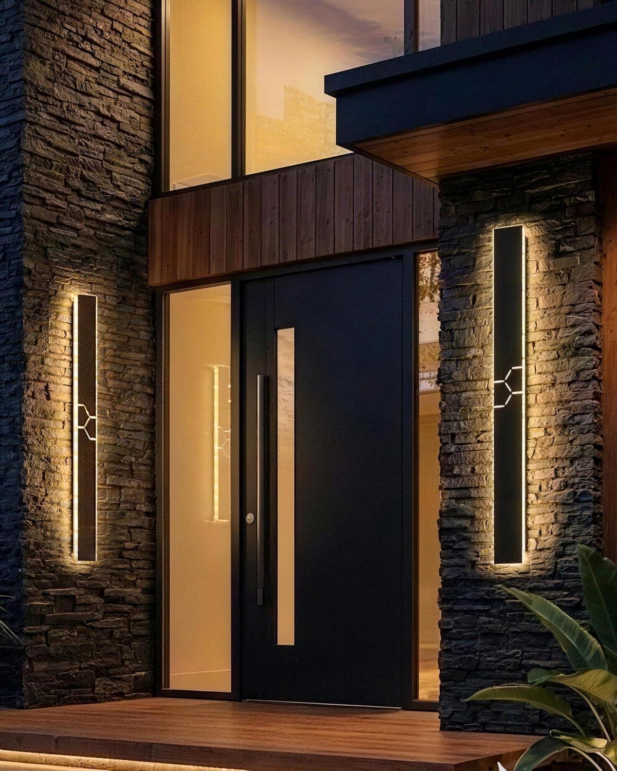 Applique LED Esterno/Interni IP65, Nero 38W - immagine 9